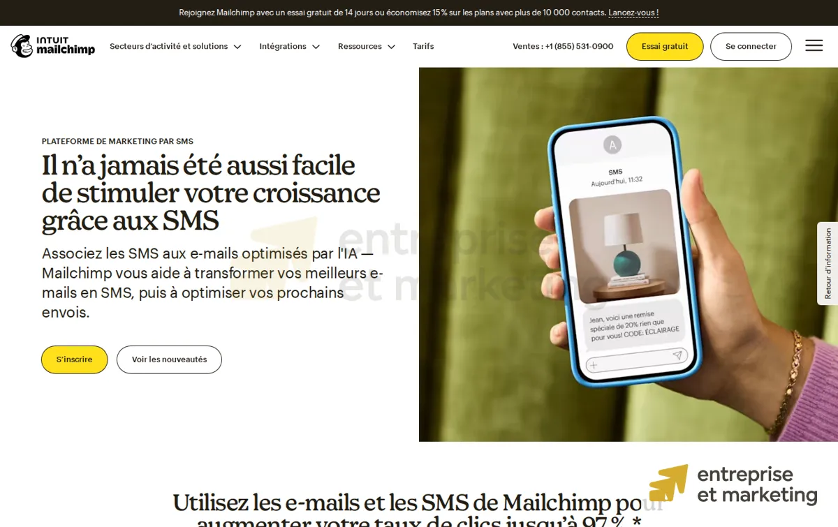 Capture : Plateforme de marketing par SMS | Mailchimp